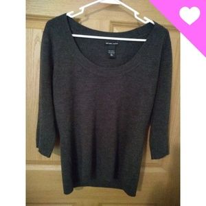 New York & Company sweater scooped neck gray Large